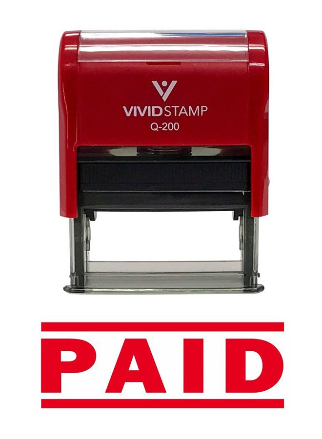 Vivid Stamp Self Inking Rubber Date Stamp Red 