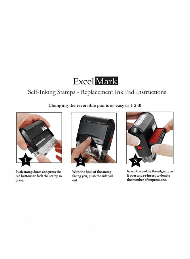ExcelMark Self Inking Rubber Date Stamp Black/Clear - Image 2