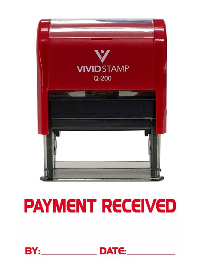 Pacific Stamp and Sign - Self Inking Rubber Date Stamp Red - Image 1