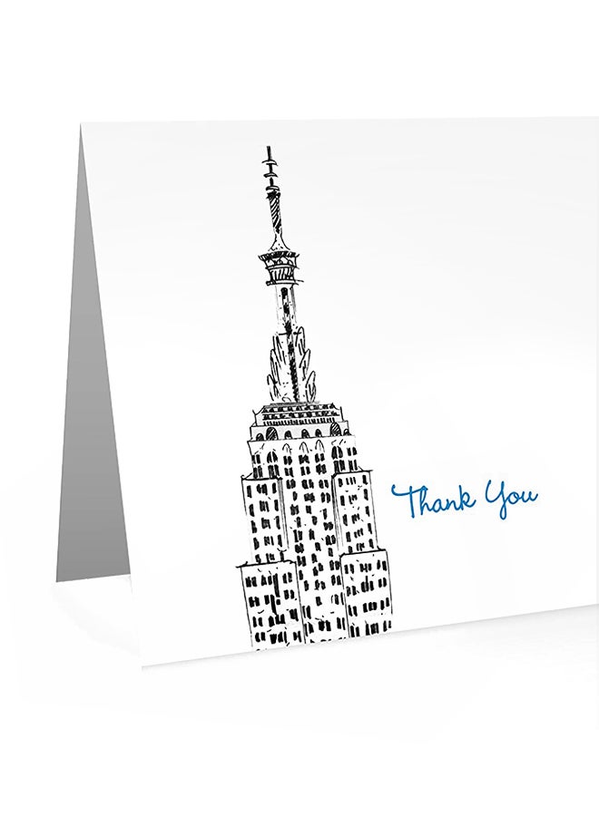 ليتل نوتس باي كومب تايم حزمة مكونة من 24 بطاقة معايدة بتصميم مدينة نيويورك بطباعة "Thank You"