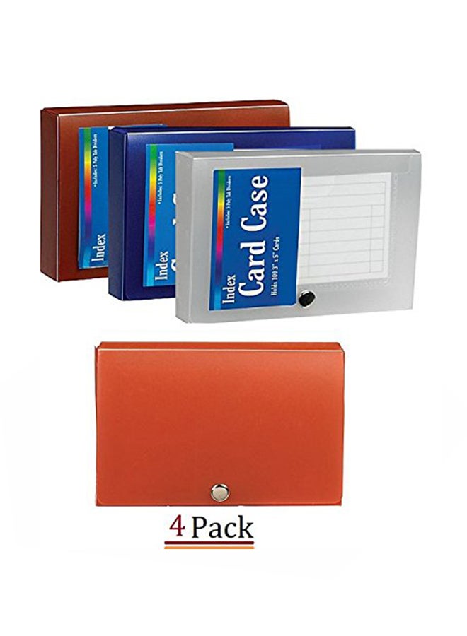 1InTheOffice Pack Of 4 Index Card Case Red  - Image 1