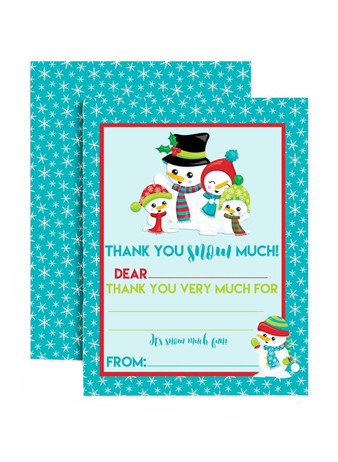 Amanda Creation Pack Of 10 Snowman Thank You Note - Image 1