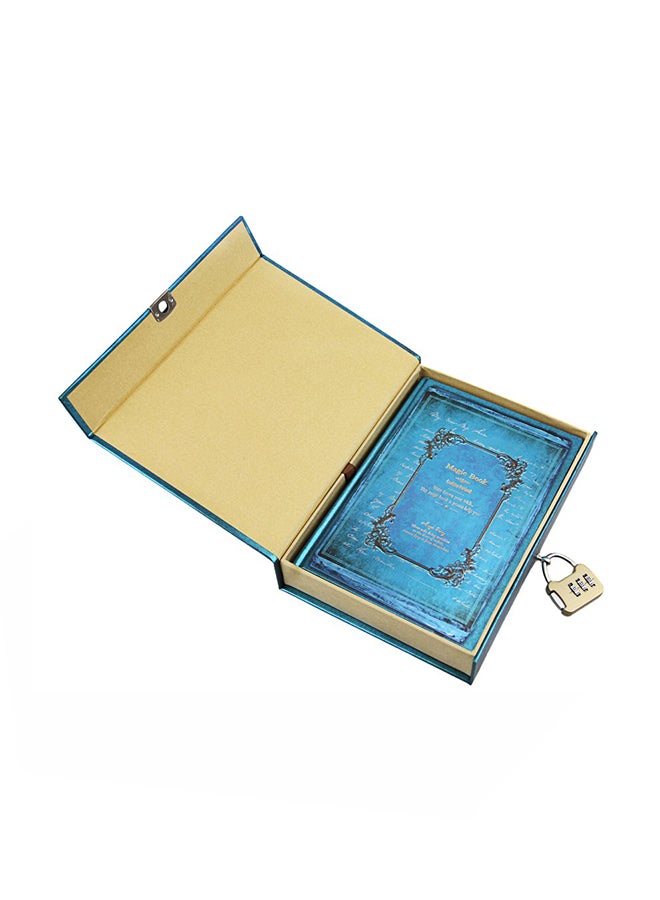 Clobeau Lockable Journal Vintage Daily Diary Notebook Blue - Image 2