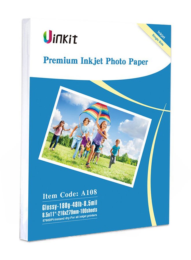 Uinkit 100 Sheets Inkjet Glossy Photo Papers  - Image 1