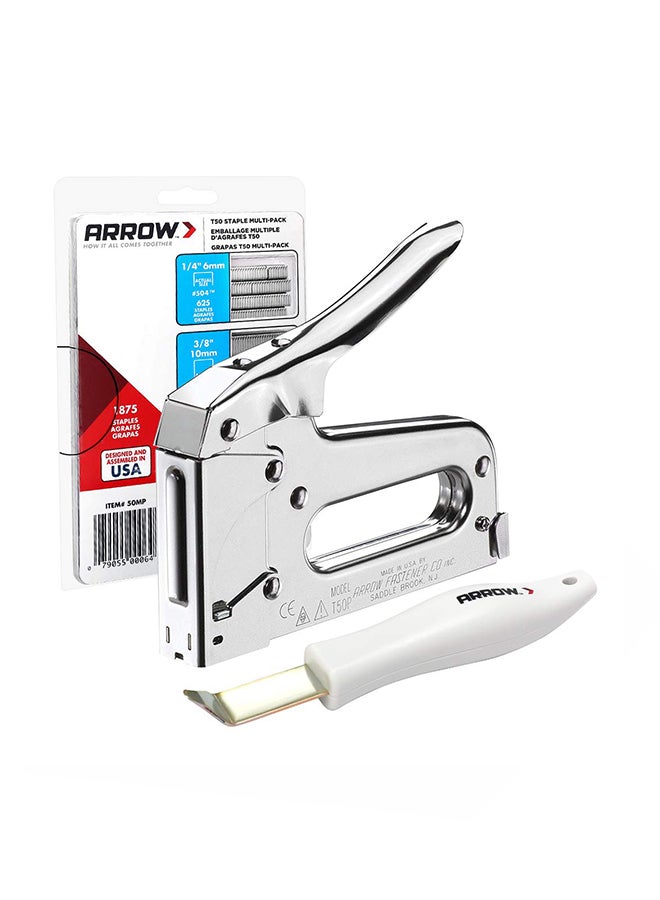 Arrow Staple Gun Heavy Duty Stapler and Remover Silver - Image 1