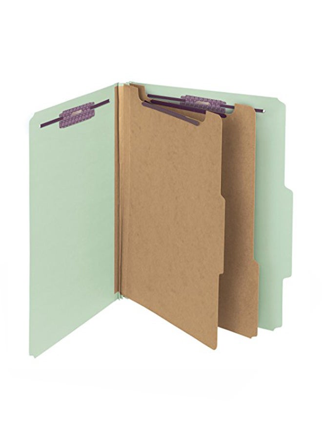 Smead 10-Piece Pressboard Classification File Grey/Green