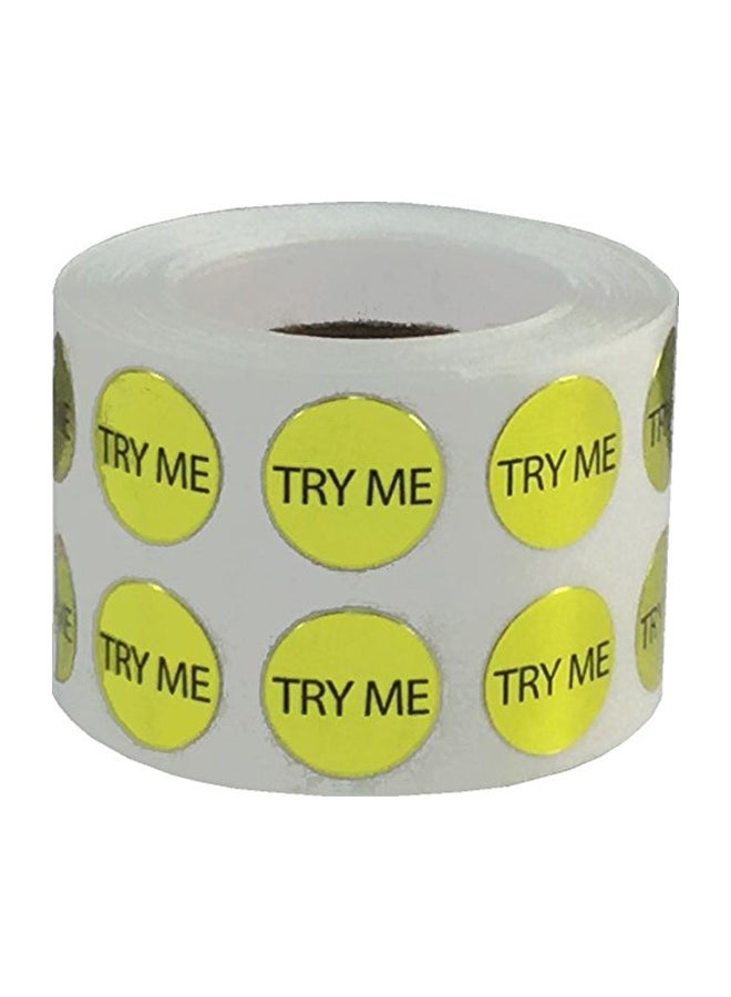 إن ستوك ليبلز.كوم ملصقات مستديرة تحمل عبارة "Try Me" من 1000 قطعة ذهبي - Image 1