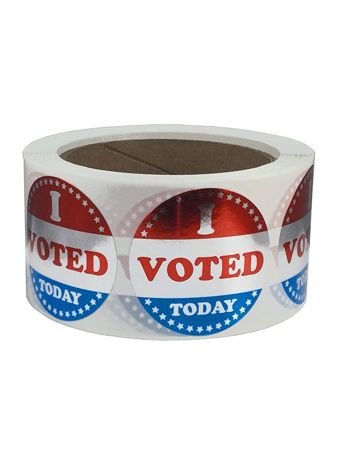 إن ستوك ليبلز.كوم مجموعة ملصقات دائرية مطبوع عليها  عبارة "I Voted Today" مكونة من 500 قطعة فضي لامع - Image 1