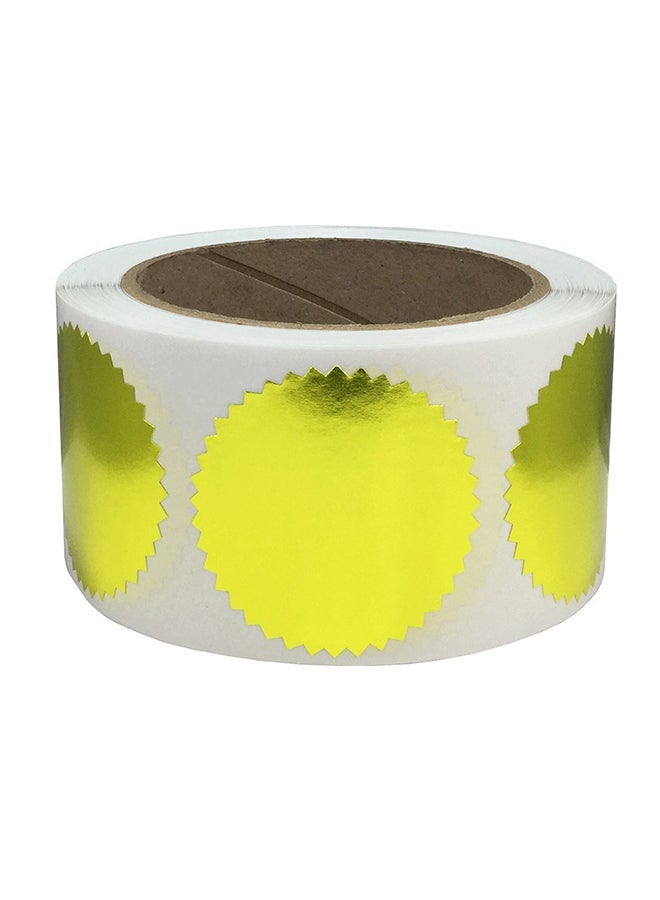 إن ستوك ليبلز.كوم مجموعة ملصقات مسننة لإغلاق الأظرف مكونة من 500 قطعة نمط معدني ذهب - Image 1