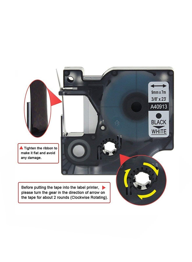SuperInk 2-Piece Printer Labelling Tape Black - Image 2