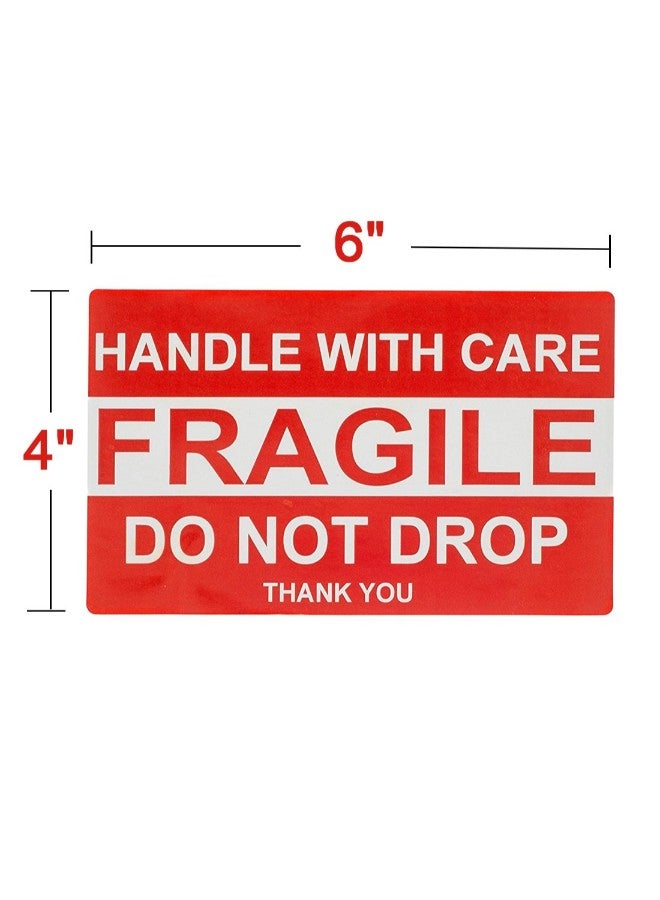 سي جيه باك ملصقات شحن بكلمة "FRAGILE" مكونة من 500 قطعة أحمر لامع - Image 2