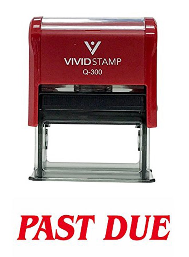 Pacific Stamp and Sign Self-Inking Office Rubber Stamp Red