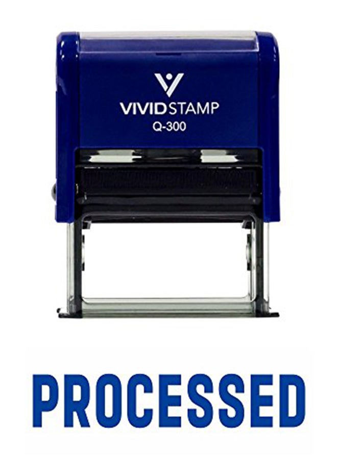 Pacific Stamp and Sign Self Inking Rubber Stamp Large Blue