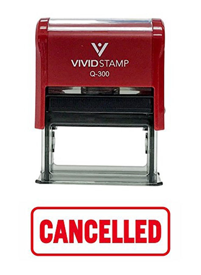 Pacific Stamp and Sign Self-Inking Office Rubber Stamp Red