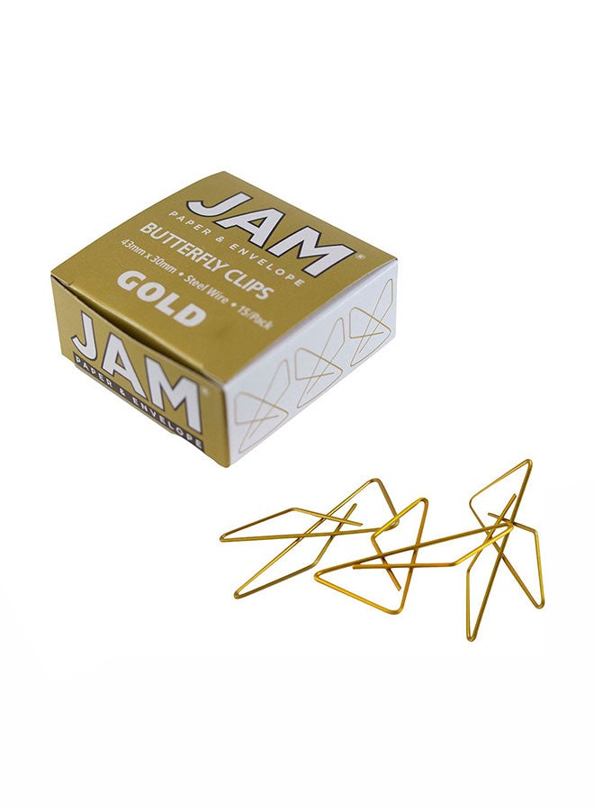 جام بايبر مشبك ورق على شكل فراشة ذهبي - Image 1