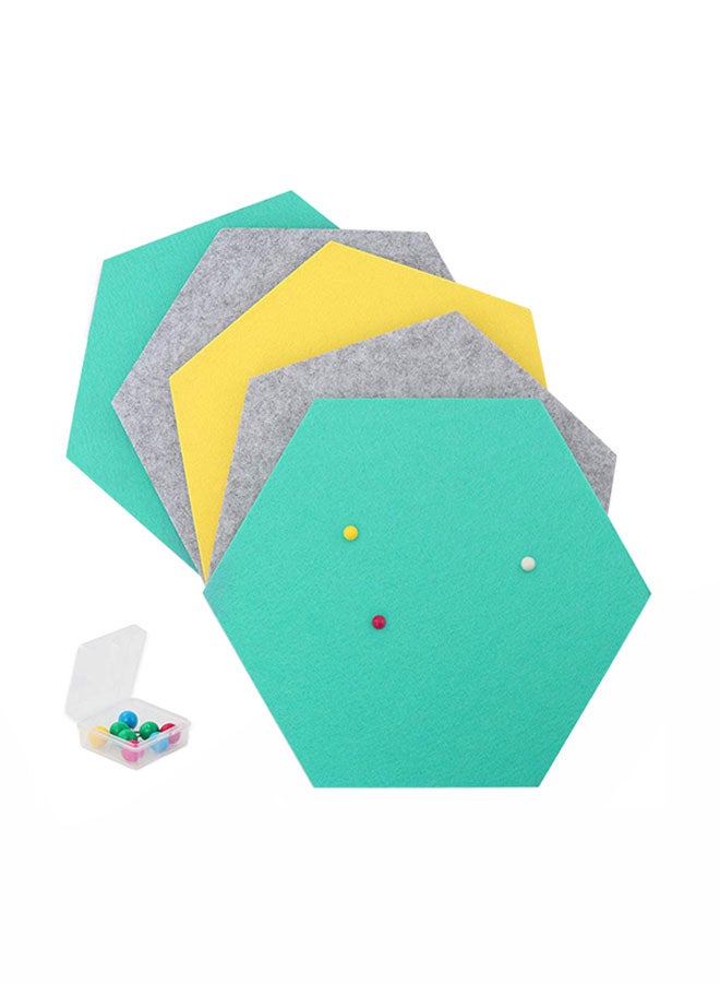 SEG Direct 5-Piece Hexagon Felt Board Multicolour - Image 1