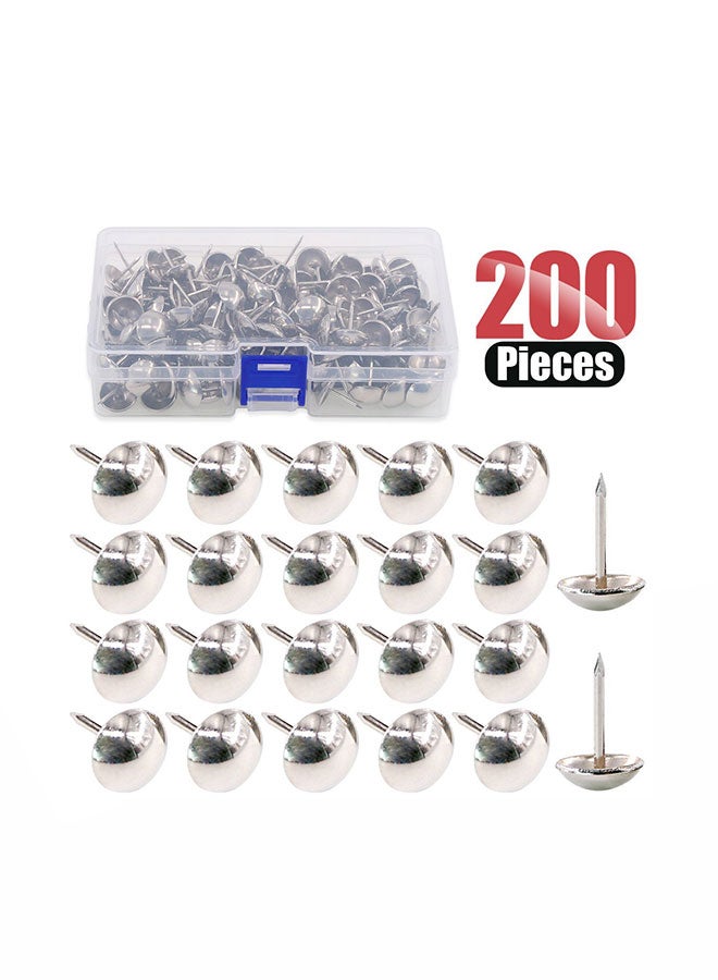 Hilitchi 200-Piece Push Pins Silver - Image 1