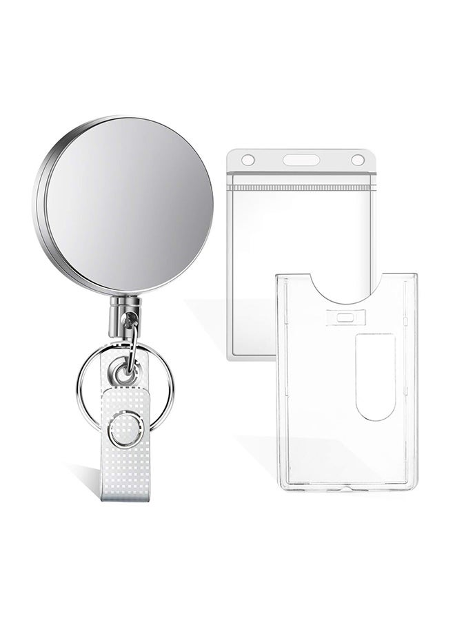 selizo Badge Holder With Keychain Silver - Image 1