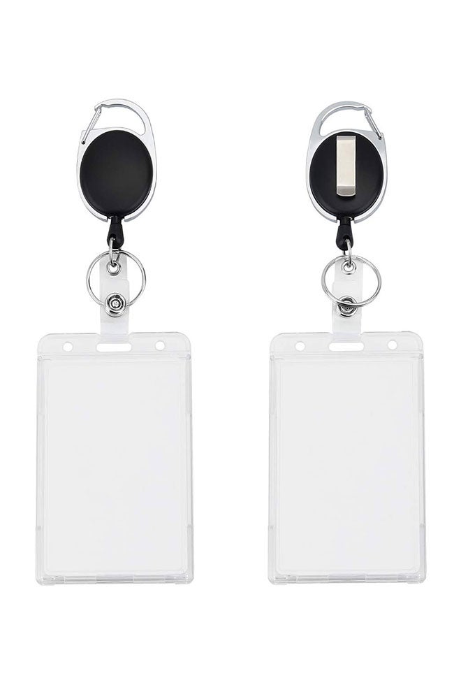 باوفلي قطعتان من حامل شارة مزدوج مع مشبك شفاف - Image 1