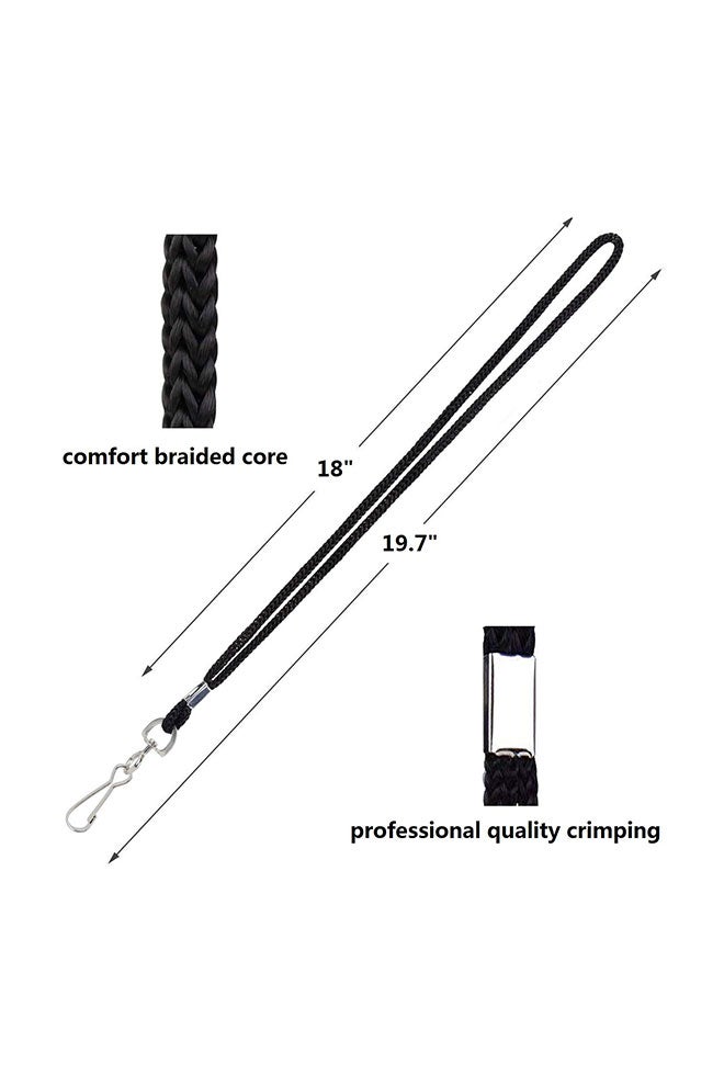 COTODO 100-Piece Badge Lanyard With Swivel Hook Black - Image 2