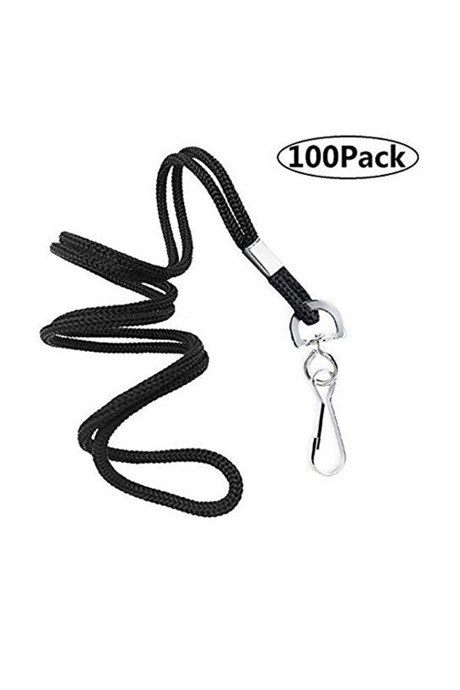 COTODO 100-Piece Badge Lanyard With Swivel Hook Black - Image 1