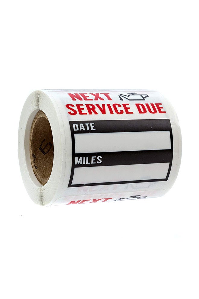 SBlabels 100-Piece Oil Change Or Service Reminder Message Label White - Image 1