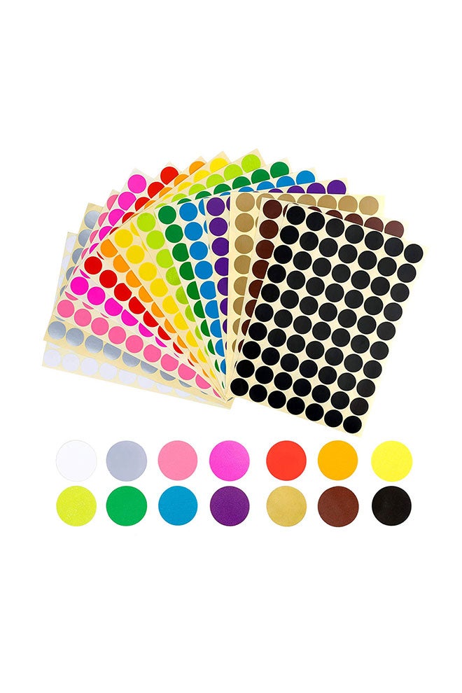 JANYUN 3920-Piece Round Circle Dot Color-Coding Label Multicolour - Image 1