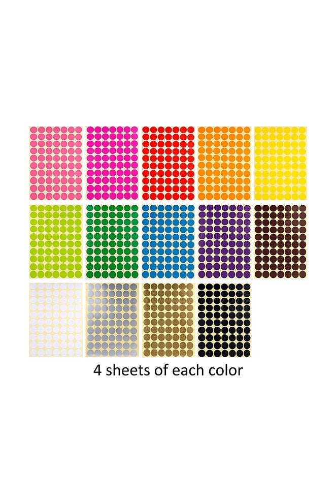 JANYUN 3920-Piece Round Circle Dot Color-Coding Label Multicolour - Image 2