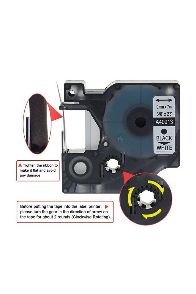 SuperInk 5-Piece Compatible Labelling Tape Black - Image 2