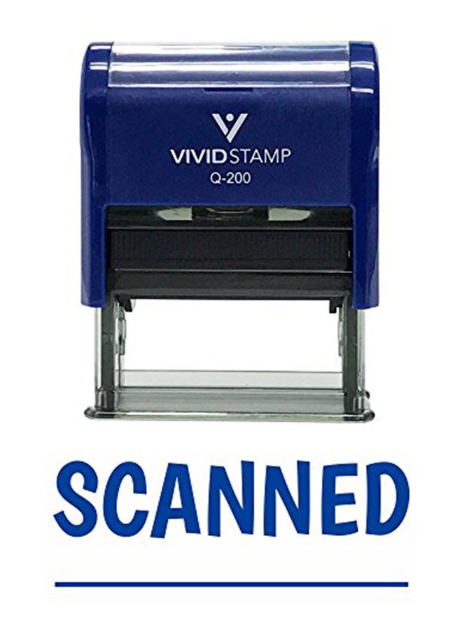 Pacific Stamp and Sign Self Inking Rubber Stamp Blue