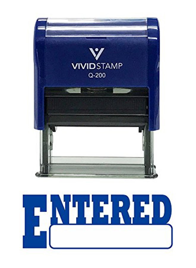 Pacific Stamp and Sign Self Inking Rubber Stamp Blue