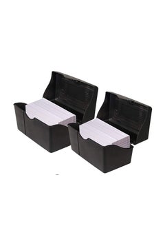 1InTheOffice 2-Piece Index Card Box Black  - Image 1