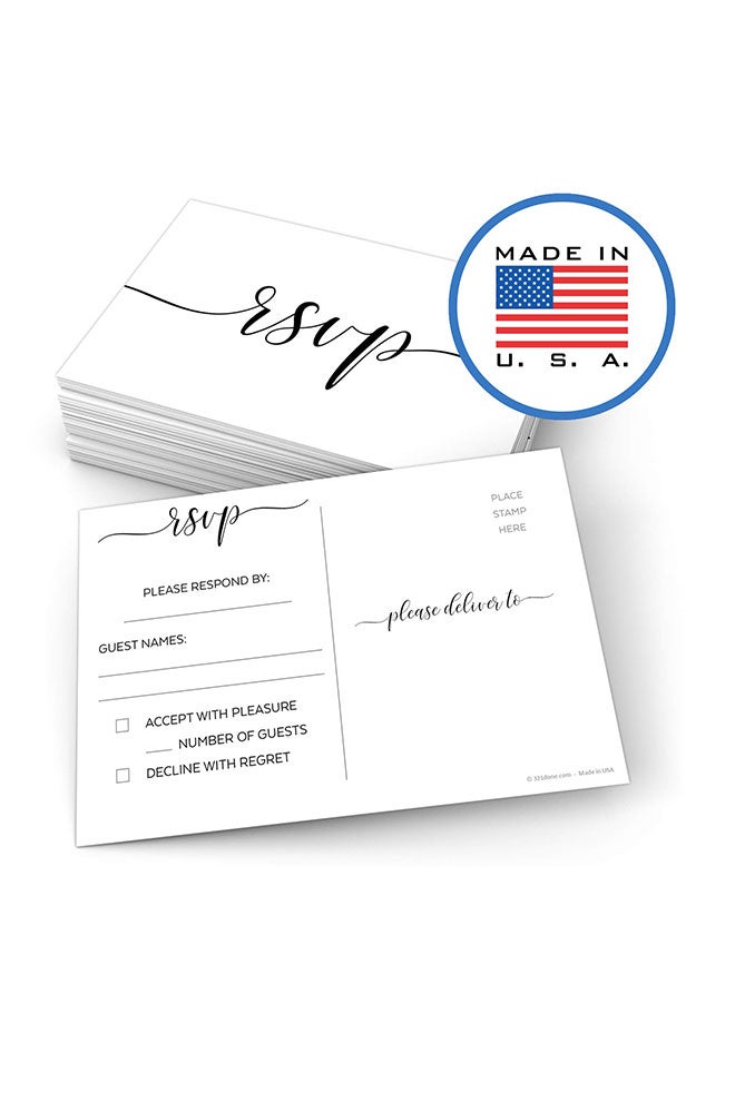 321 دن بطاقة بريدية فارغة للرد على دعوات الحضور بجانب بريدي - 50 قطعة - Image 1