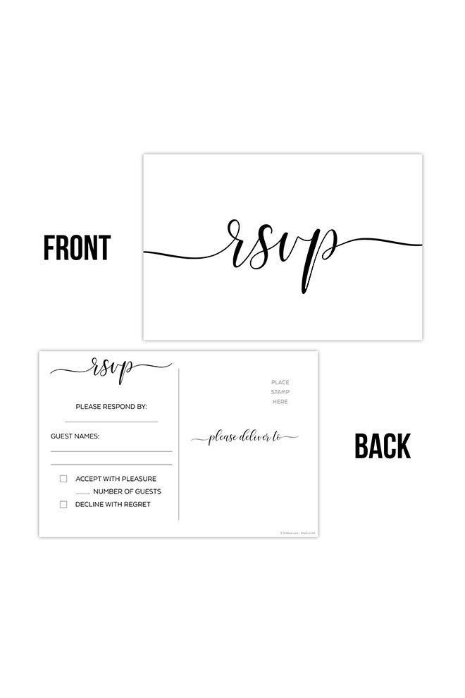 321 دن بطاقة بريدية فارغة للرد على دعوات الحضور بجانب بريدي - 50 قطعة - Image 2