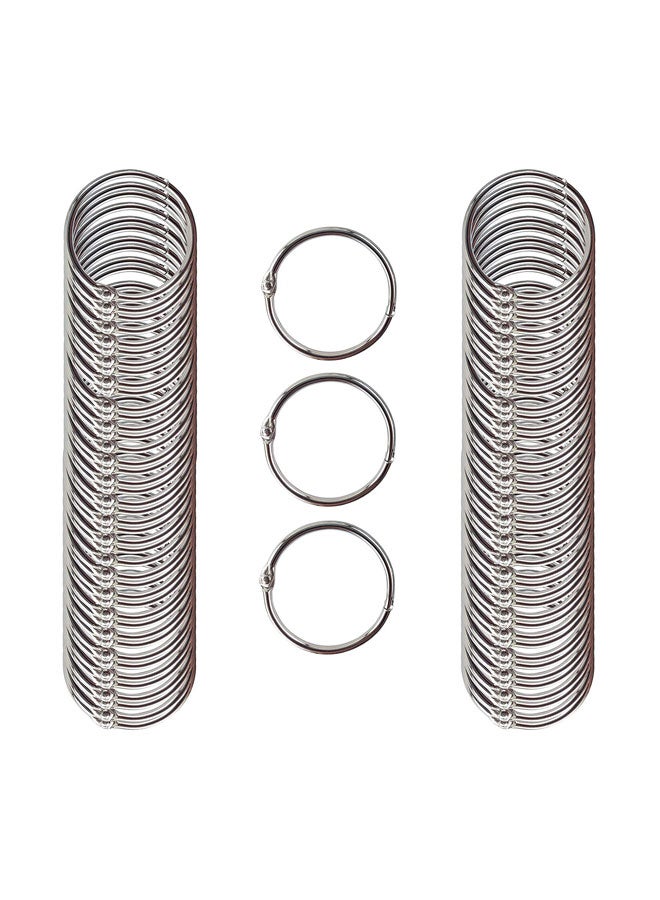 Clipco Pack Of 100 Book Ring Silver  - Image 1