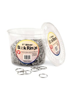 Hygloss Pack Of 500 Book Ring Silver  - Image 1