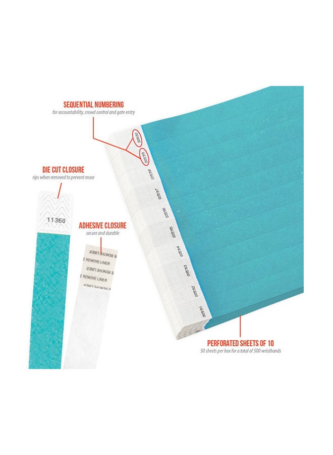 Wristco 1000-Piece Tyvek Wristband Blue  - Image 2
