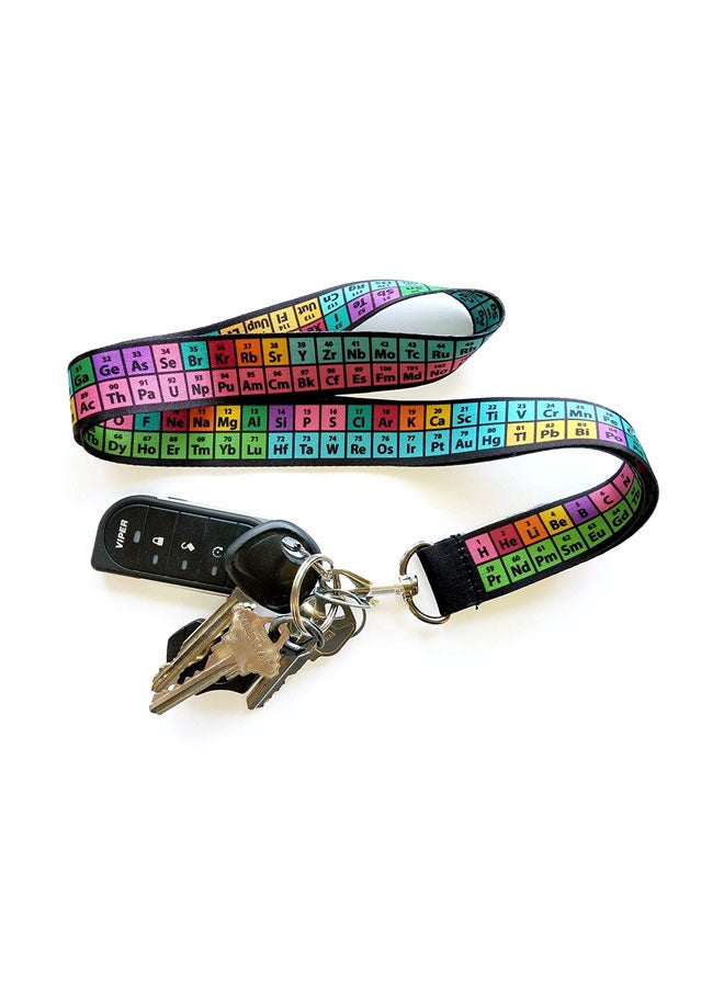 CP Lab Safety - Periodic Table Of Elements Chemistry Lanyard Badge Holder Multicolour - Image 1