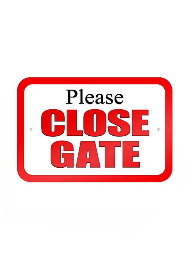 Please Close Gate Metal Sign Multicolour