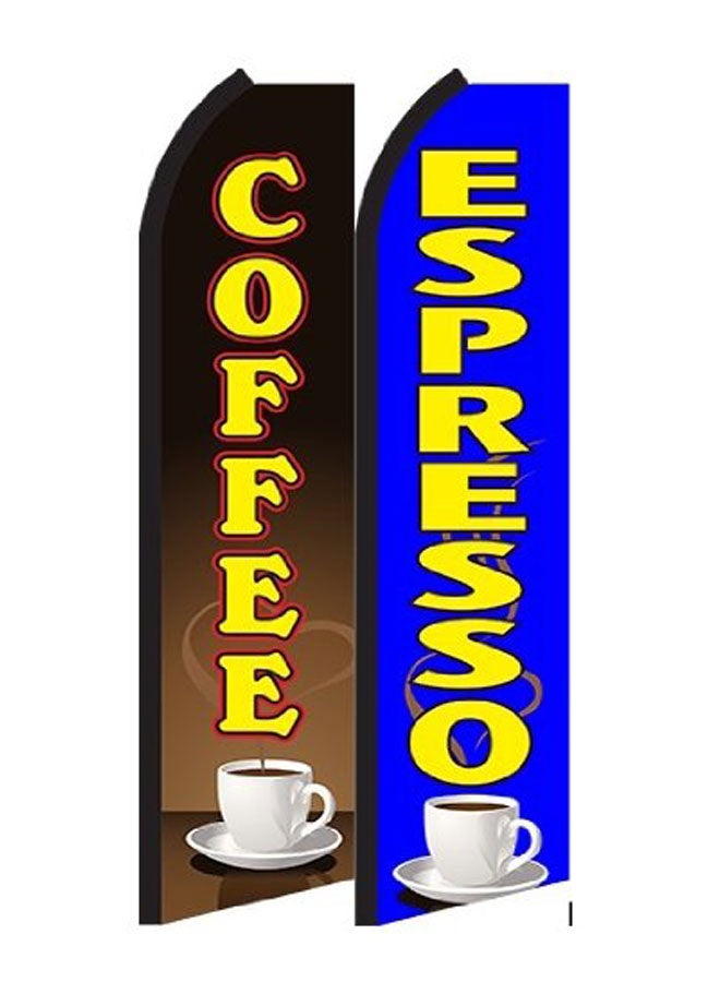 OnPoint Wares Pack Of 2 Coffee Espresso King Swooper Flag Multicolour - Image 1