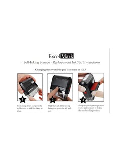 ExcelMark Self Inking Rubber Stamp Black  - Image 2