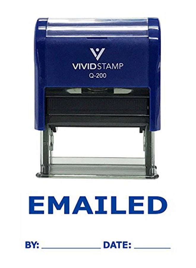 Pacific Stamp and Sign Self Inking Rubber Date Stamp Blue