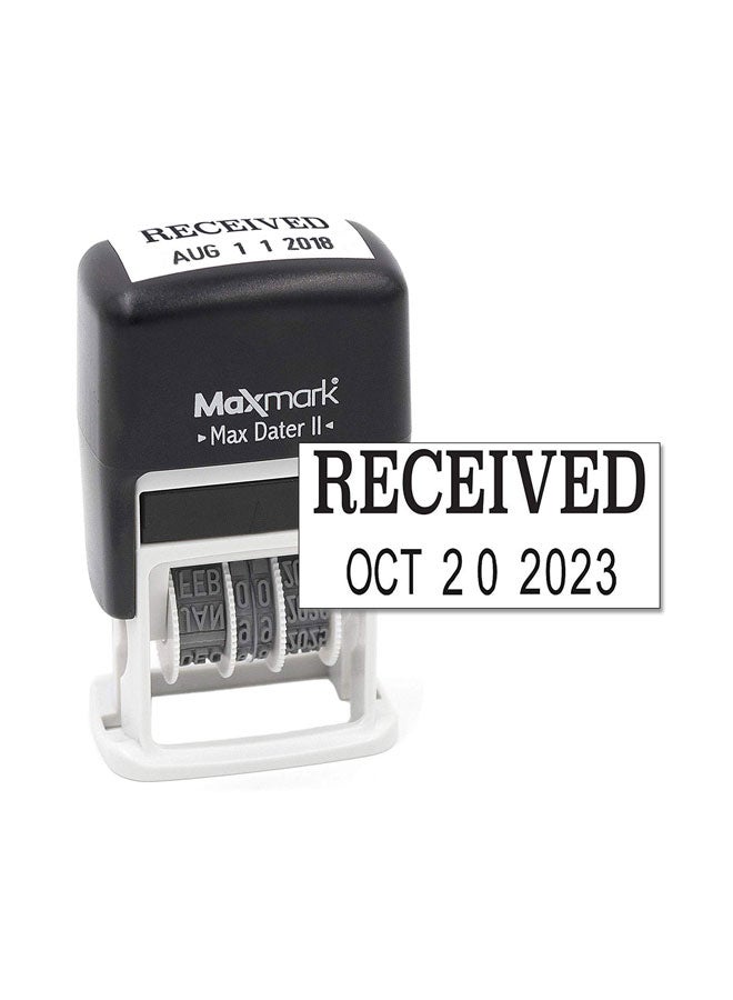 MaxMark Self Inking Rubber Date Stamp Black - Image 1