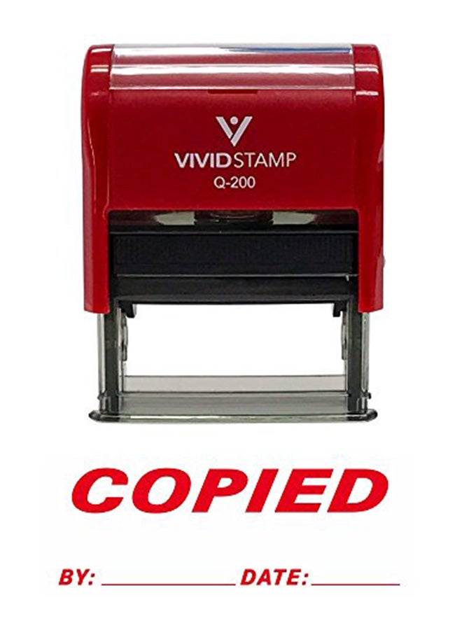 Pacific Stamp and Sign Self Inking Rubber Date Stamp Red