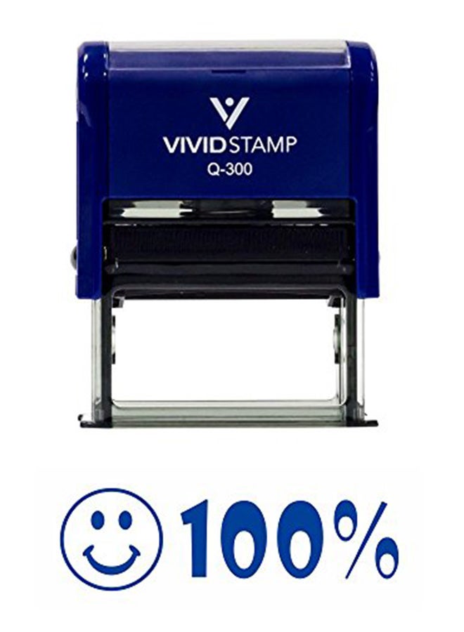 Pacific Stamp and Sign Self Inking Rubber Teacher Stamp Blue