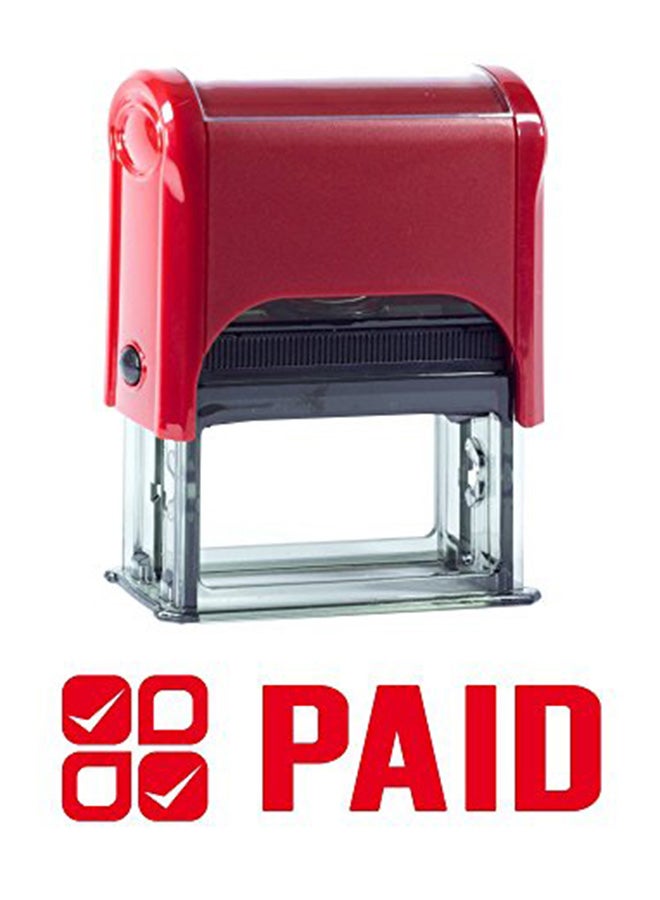 Pacific Stamp and Sign Self Inking Rubber Stamp Red