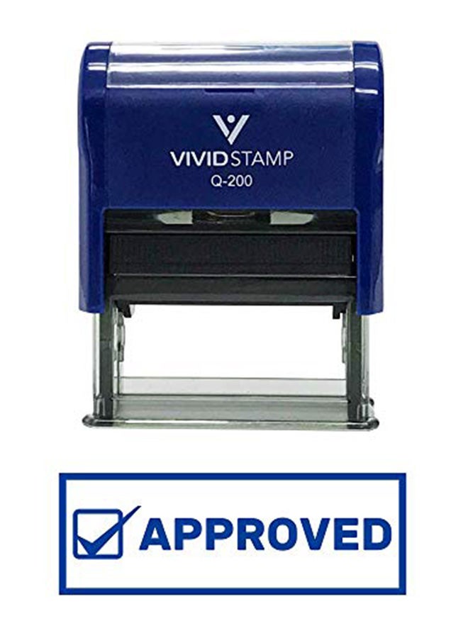 Pacific Stamp and Sign Self Inking Rubber Stamp Blue