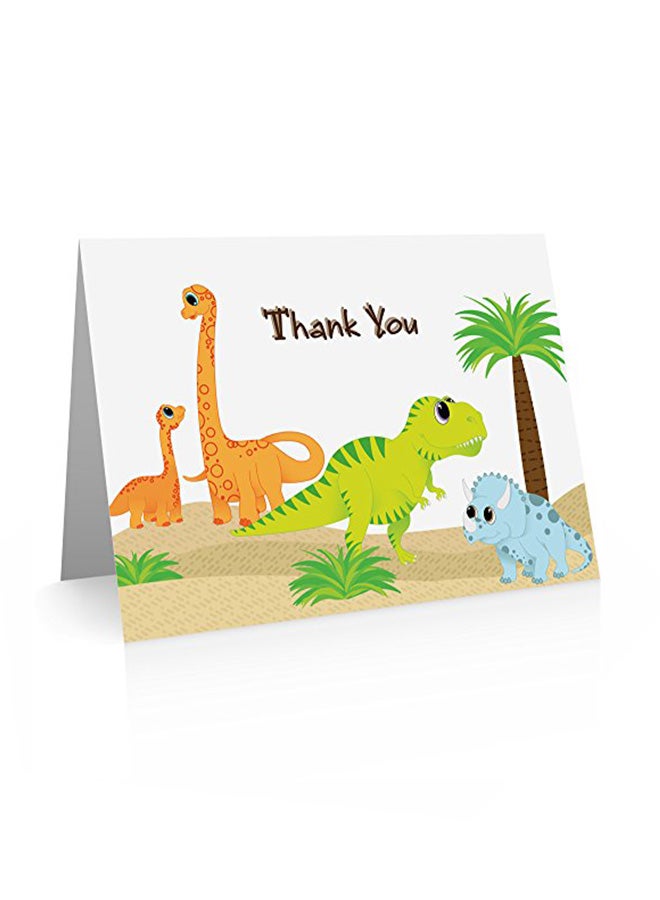 ليتل نوتس باي كومب تايم بطاقات مقواة بتصميم ديناصور مع أظرف من 12 قطعة