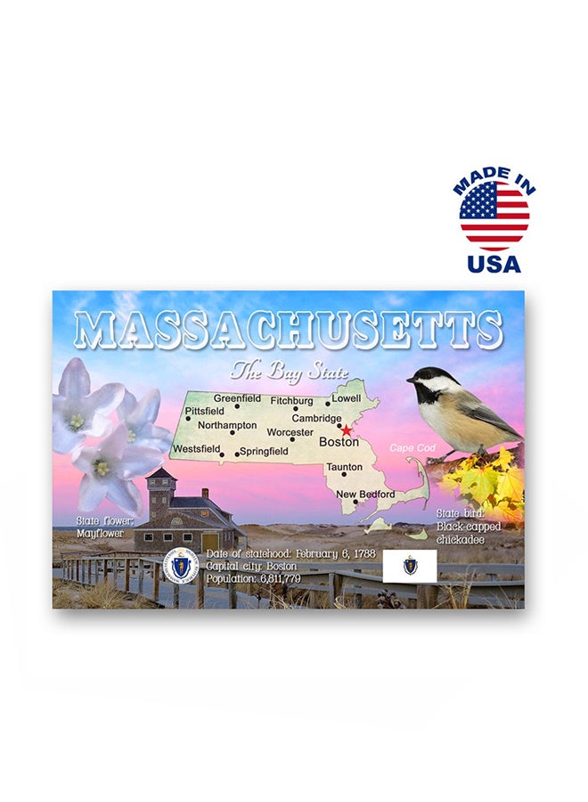 Postcard Fair Set Of 20 Massachusetts Map Postcard - Image 1