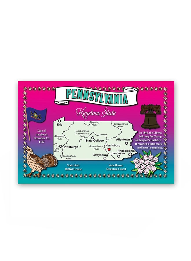 Postcard Fair Set Of 20 Pennsylvania State Map Postcard - Image 1